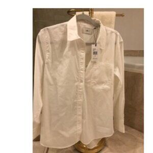7 for all Mankind white collared blouse msize XS, NWT